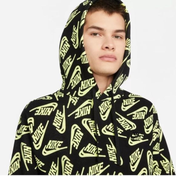 #359 Nike NSW Essential All Over Print Hoodie Pullover DD4847-010 Men’s small - Picture 13 of 16